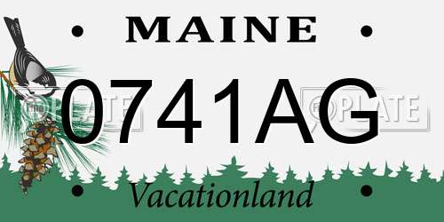 0741AG Maine License Plate