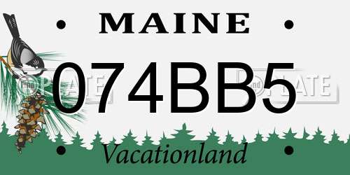 074BB5 Maine License Plate
