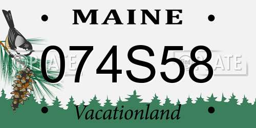 074S58 Maine License Plate