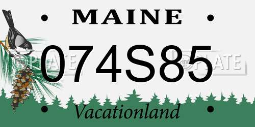 074S85 Maine License Plate