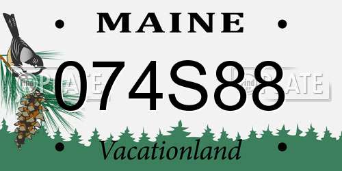074S88 Maine License Plate