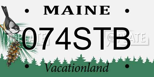 074STB Maine License Plate