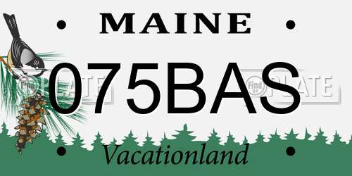 075BAS Maine License Plate