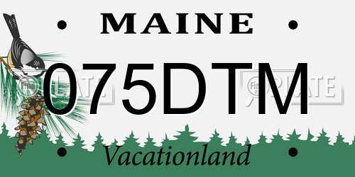 075DTM Maine License Plate