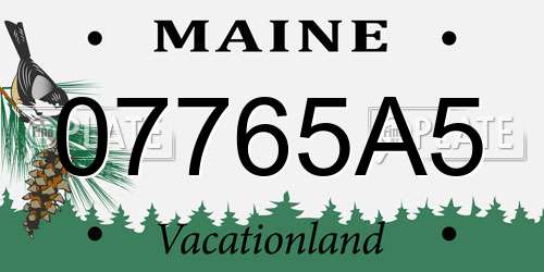 07765A5 Maine License Plate