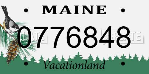 0776848 Maine License Plate