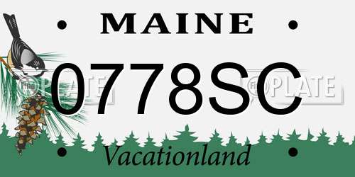 0778SC Maine License Plate