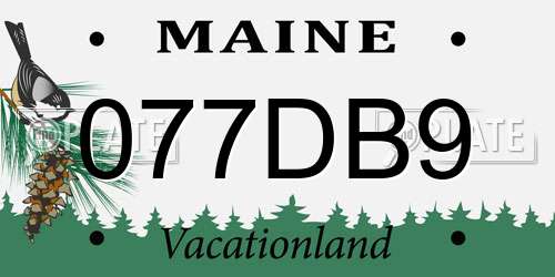 077DB9 Maine License Plate