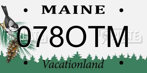 078OTM Maine License Plate