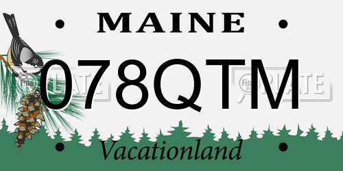 078QTM Maine License Plate