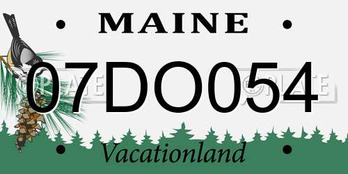 07DO054 Maine License Plate