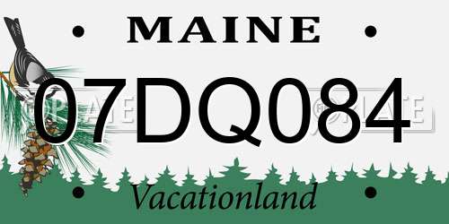 07DQ084 Maine License Plate
