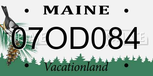 07OD084 Maine License Plate