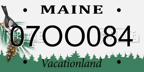 07OO084 Maine License Plate