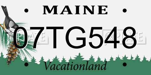 07TG548 Maine License Plate