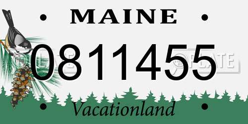 0811455 Maine License Plate