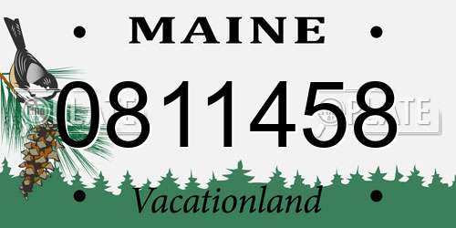 0811458 Maine License Plate