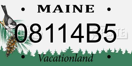 08114B5 Maine License Plate