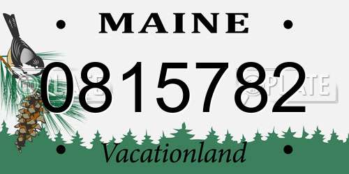 0815782 Maine License Plate