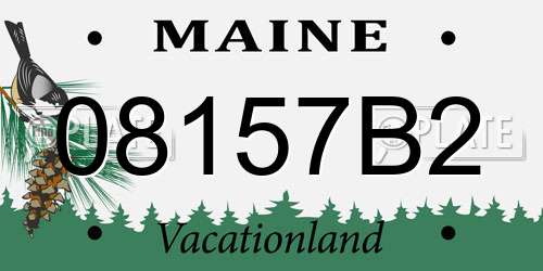 08157B2 Maine License Plate