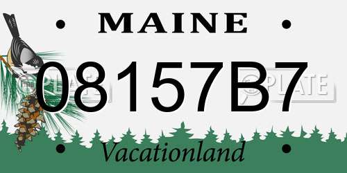 08157B7 Maine License Plate