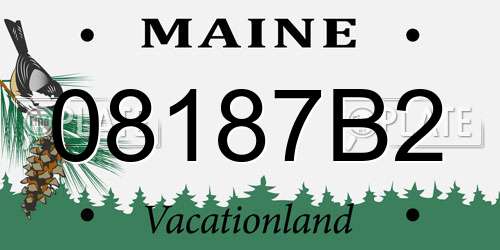 08187B2 Maine License Plate