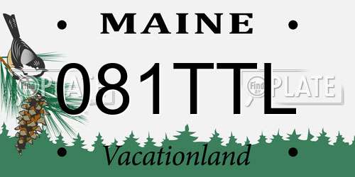 081TTL Maine License Plate