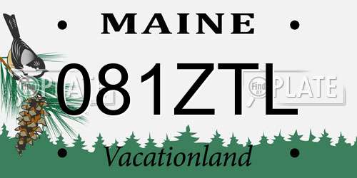 081ZTL Maine License Plate