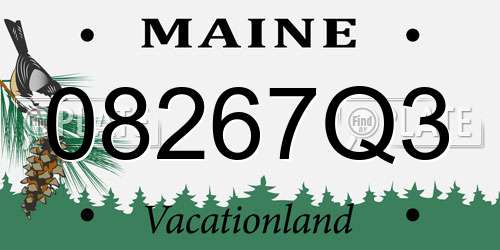 08267Q3 Maine License Plate