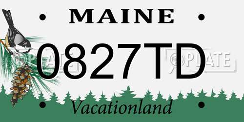 0827TD Maine License Plate