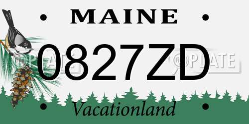 0827ZD Maine License Plate
