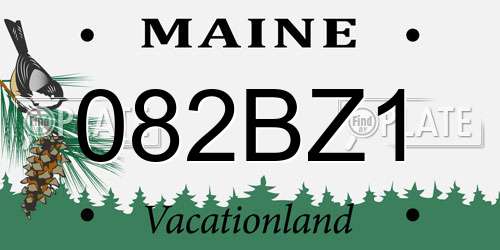 082BZ1 Maine License Plate