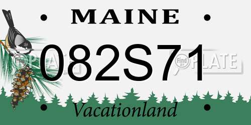 082S71 Maine License Plate