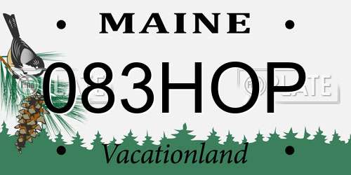 083HOP Maine License Plate