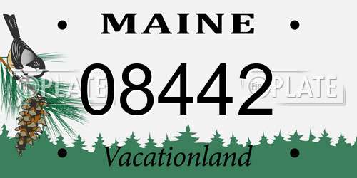 08442 Maine License Plate