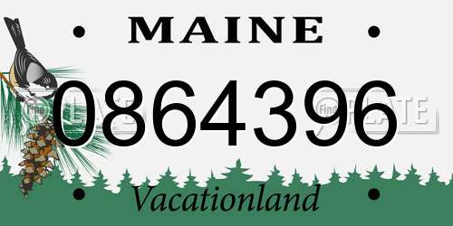 0864396 Maine License Plate