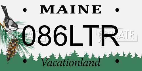 086LTR Maine License Plate