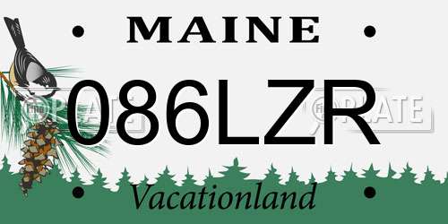 086LZR Maine License Plate