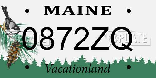 0872ZQ Maine License Plate