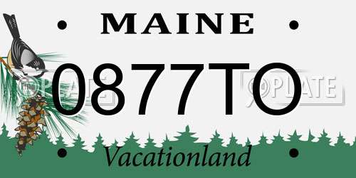 0877TO Maine License Plate