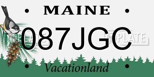 087JGC Maine License Plate