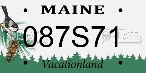 087S71 Maine License Plate