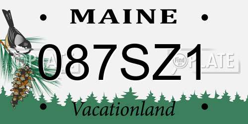 087SZ1 Maine License Plate
