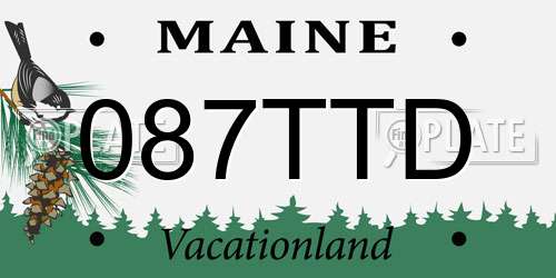 087TTD Maine License Plate