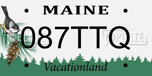 087TTQ Maine License Plate