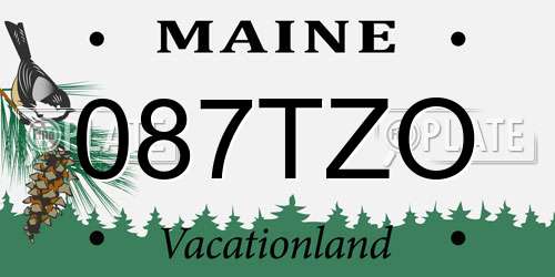 087TZO Maine License Plate