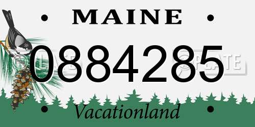 0884285 Maine License Plate