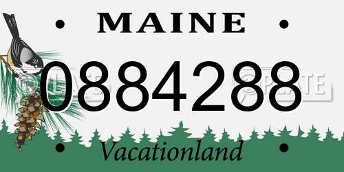 0884288 Maine License Plate