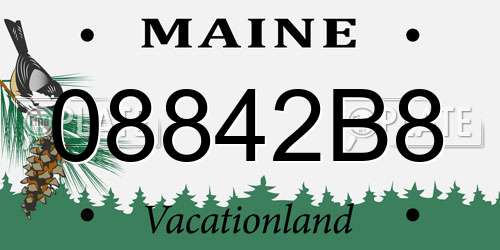 08842B8 Maine License Plate