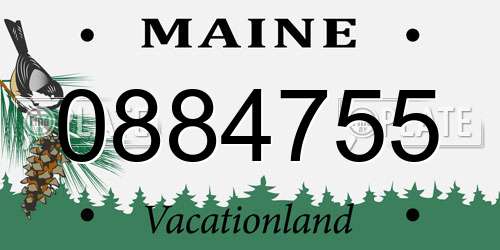 0884755 Maine License Plate